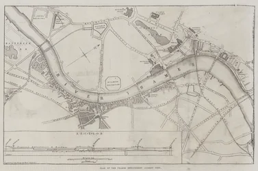 Plan des Thames Embankment, Surrey-Seite